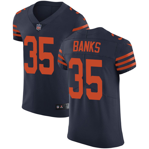 Men's Nike Chicago Bears #35 Johnthan Banks Elite Navy Blue Alternate NFL Jersey I3B2