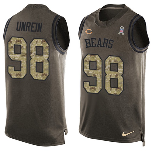 Men's Nike Chicago Bears #98 Mitch Unrein Limited Green Salute to Service Tank Top NFL Jersey G4T6