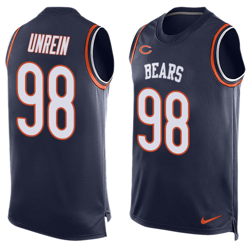 Men's Nike Chicago Bears #98 Mitch Unrein Limited Navy Blue Player Name & Number Tank Top NFL Jersey K9Q3