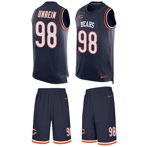 Men's Nike Chicago Bears #98 Mitch Unrein Limited Navy Blue Tank Top Suit NFL Jersey F3T1